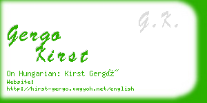 gergo kirst business card